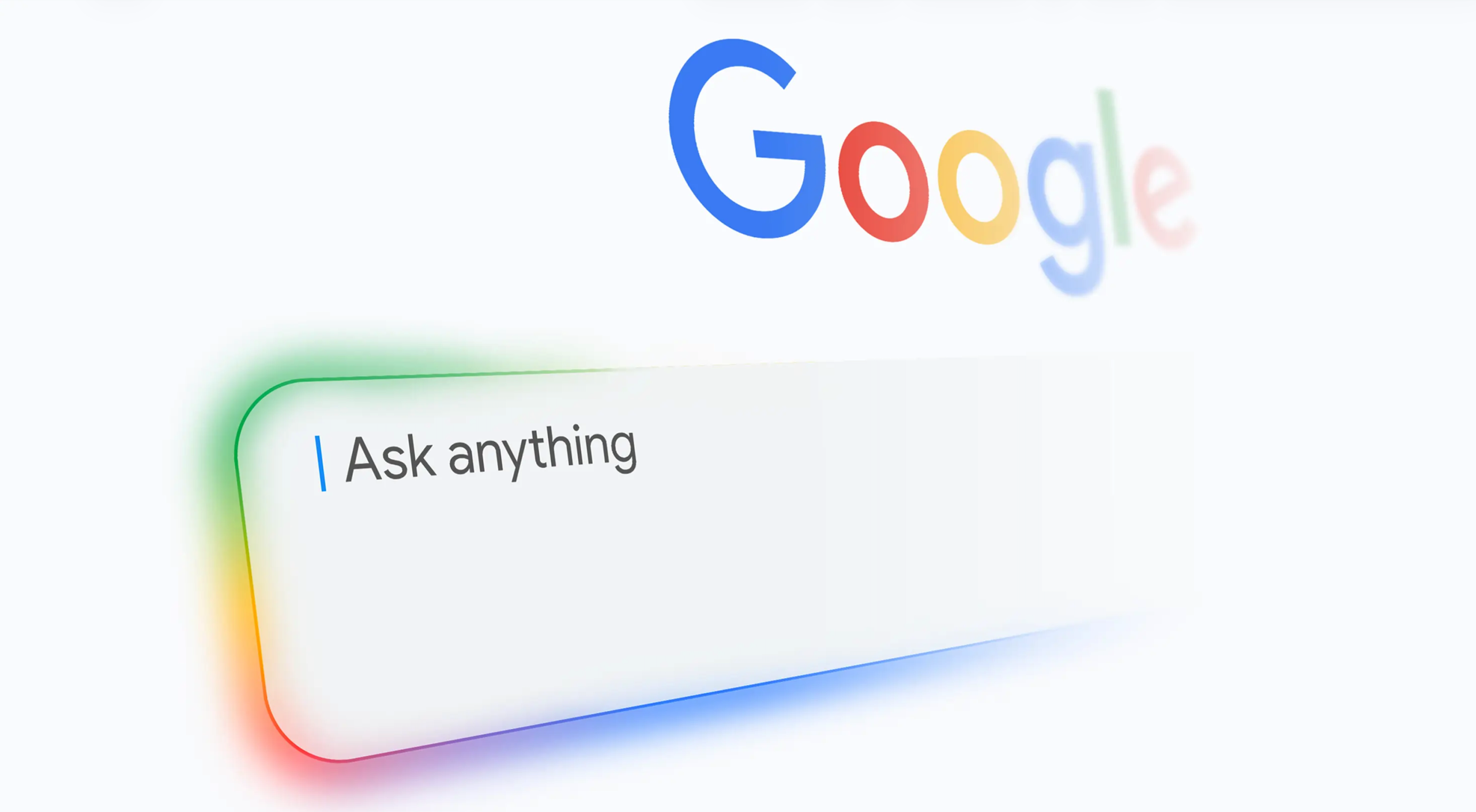 Diagram showing three steps: basic search bar, activating conversation, conversational AI interface with chatbot response about growing tomatoes